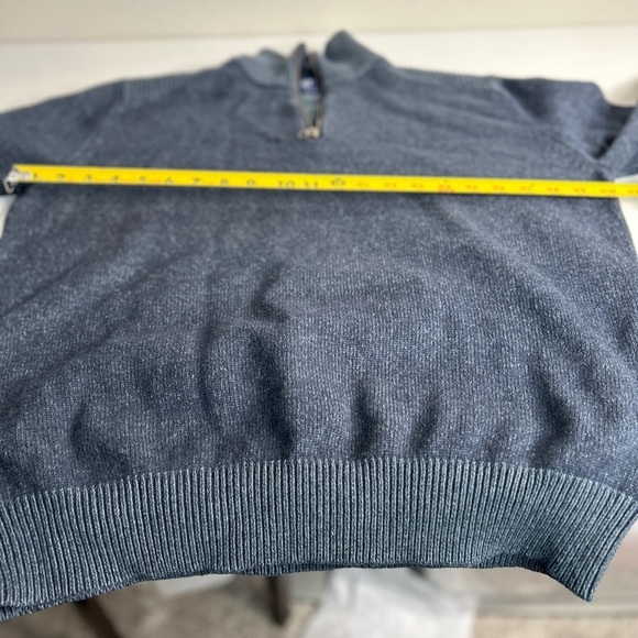Gap Men’s 1/4 Zip Blue Wool Blend Cardigan Sweater Size L Preppy Classic - Picture 4 of 10